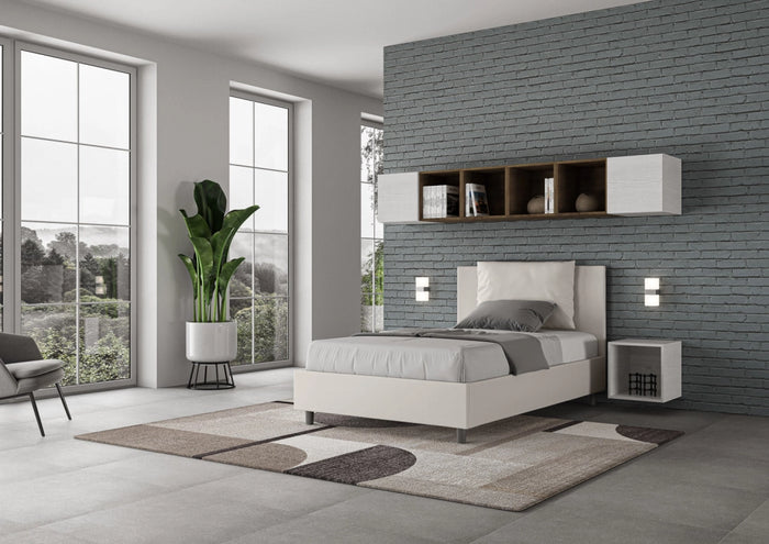 Letto 1 Piazza e Mezzo 120x210 cm con Rete Antea Bianco