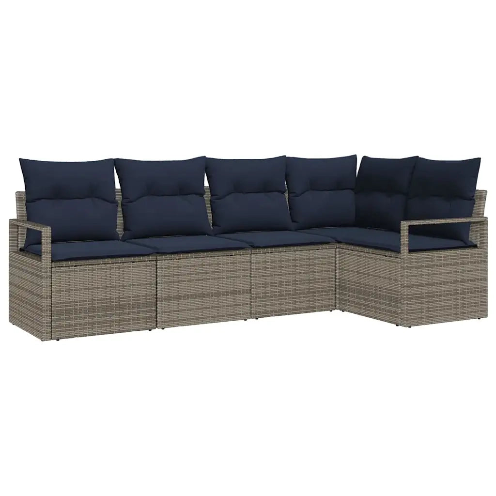 Set di divani 5 pcs Grigio polyrattan