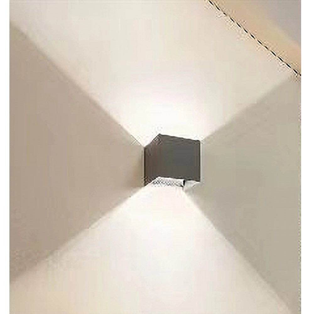 Trade Shop - Applique Da Parete 22watt Grigio Per Esterno Doppia Emissione Luminosa Ip65 Es66 -