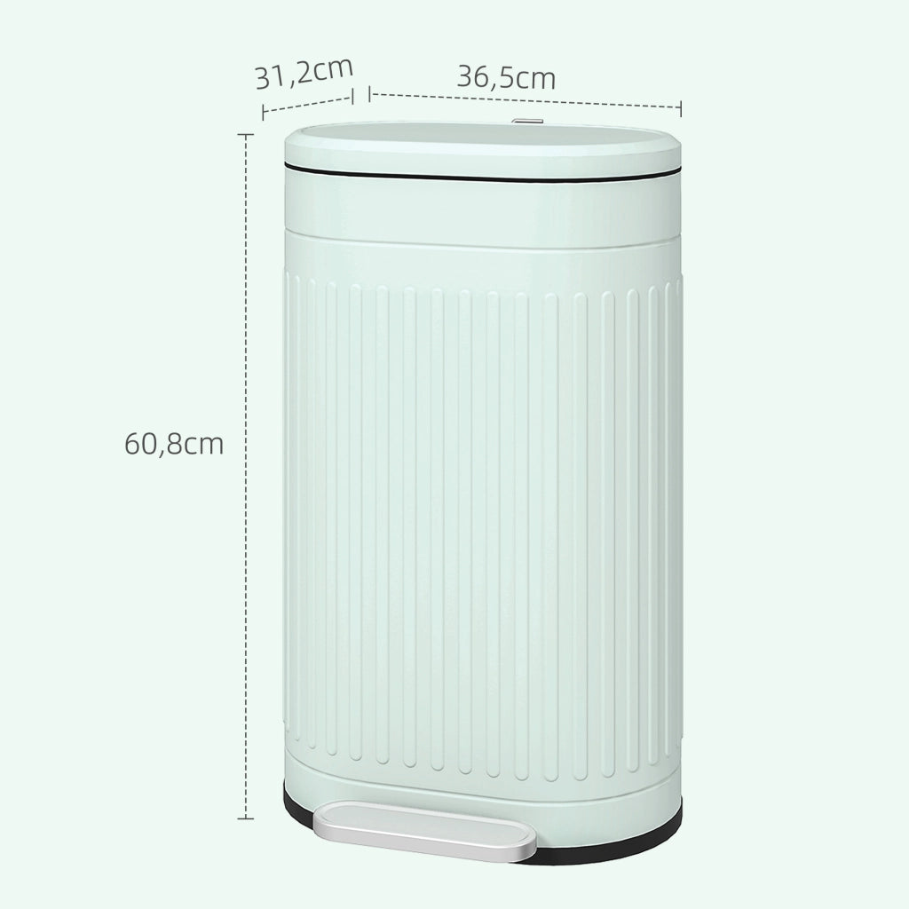 Cestino 30L con Coperchio a Pedale e Inseritore Estraibile ¨C Zephmum ¨C Verde 36.5x31.2x60.8 cm