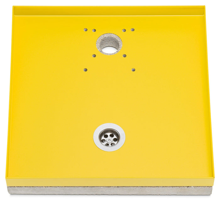 Base Portaciottolo per Fontane 40x40x8 cm in Metallo con Base in Cemento Belfer 42/BSE/10 Giallo