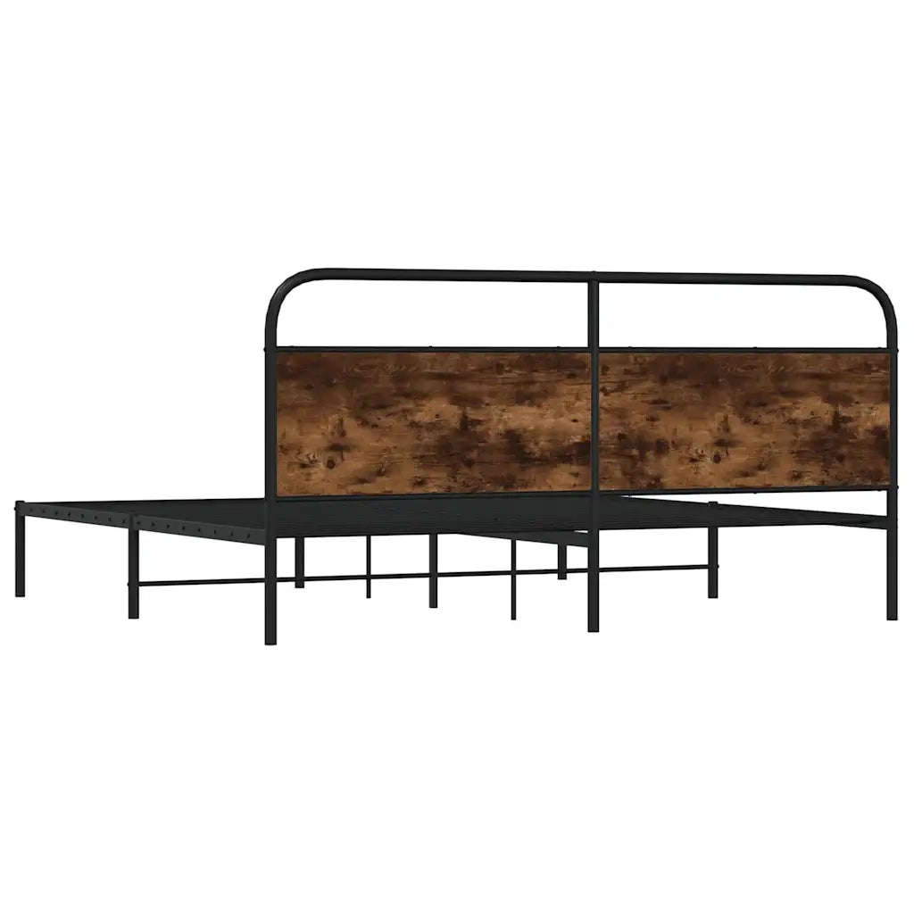 Giroletto senza Materasso in Metallo-Struttura Letto Rovere Fumo 180x200 cm 704699