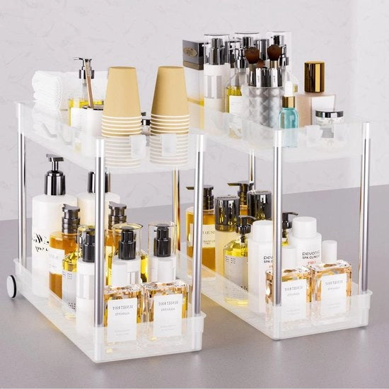 Organizzatore per cosmetici da appendere nella cabina armadio