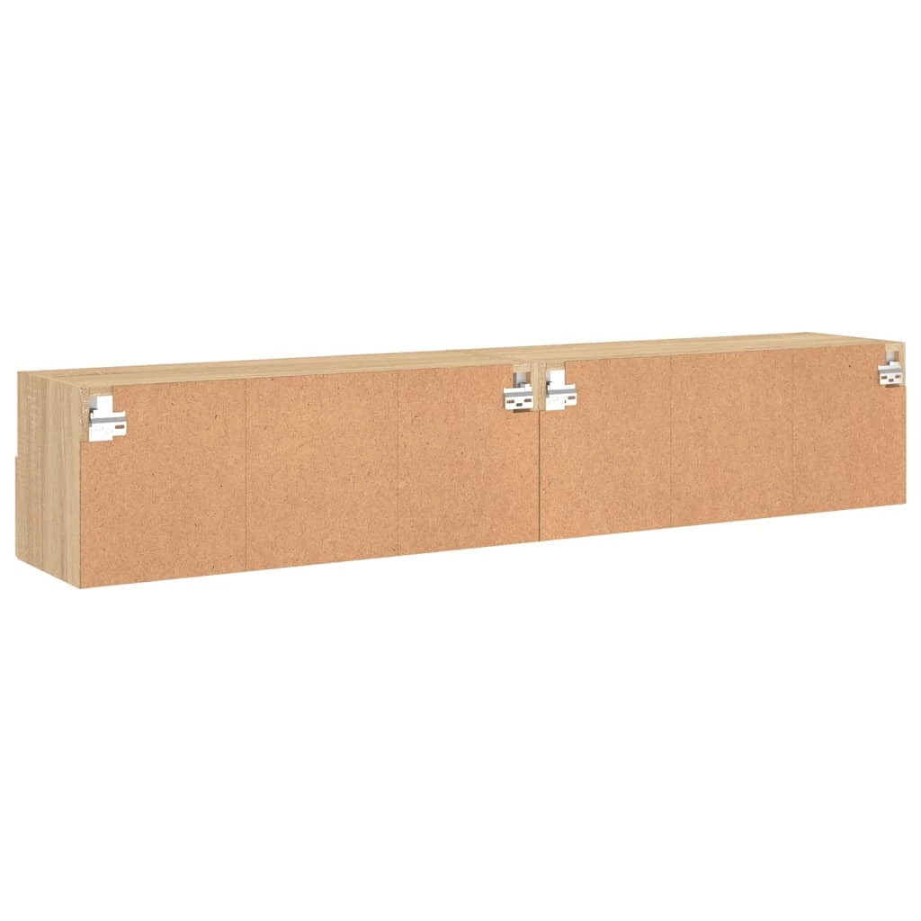 Mobile TV multimediale da parete mensola TV mobile TV sala da pranzo soggiorno camera da letto 2 pezzi rovere Sonoma 80 x 30 x 30 cm legno ingegnerizzato marrone 02_0029001