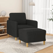 Poltrona con Poggiapiedi Nero 60 cm in Tessuto 3201188