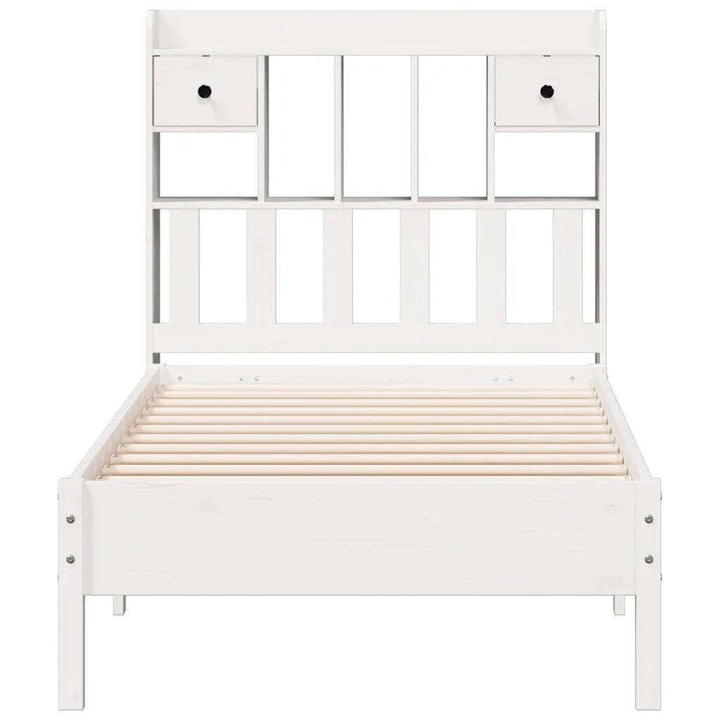 Letto con Libreria senza Materasso 75x190 cm in Legno Pino