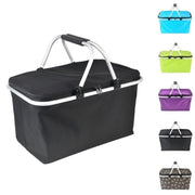 Trade Shop - Cestino Pieghevole Picnic Borsa Termica Ermetica Frigo Con Manico Mare Spiaggia -