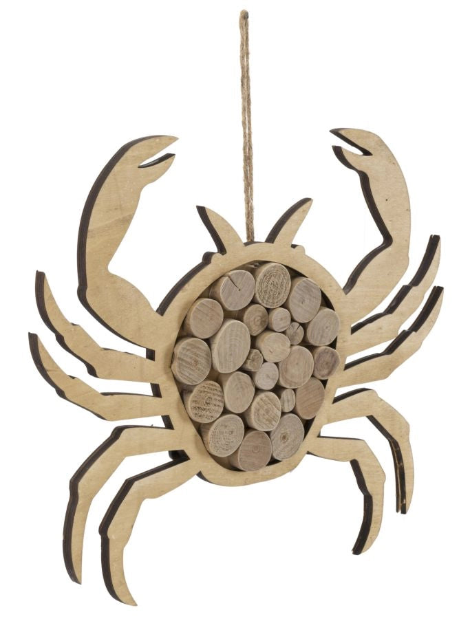Decorazione Granchio Nature 35x2x31 cm in Tanoak e Compensato