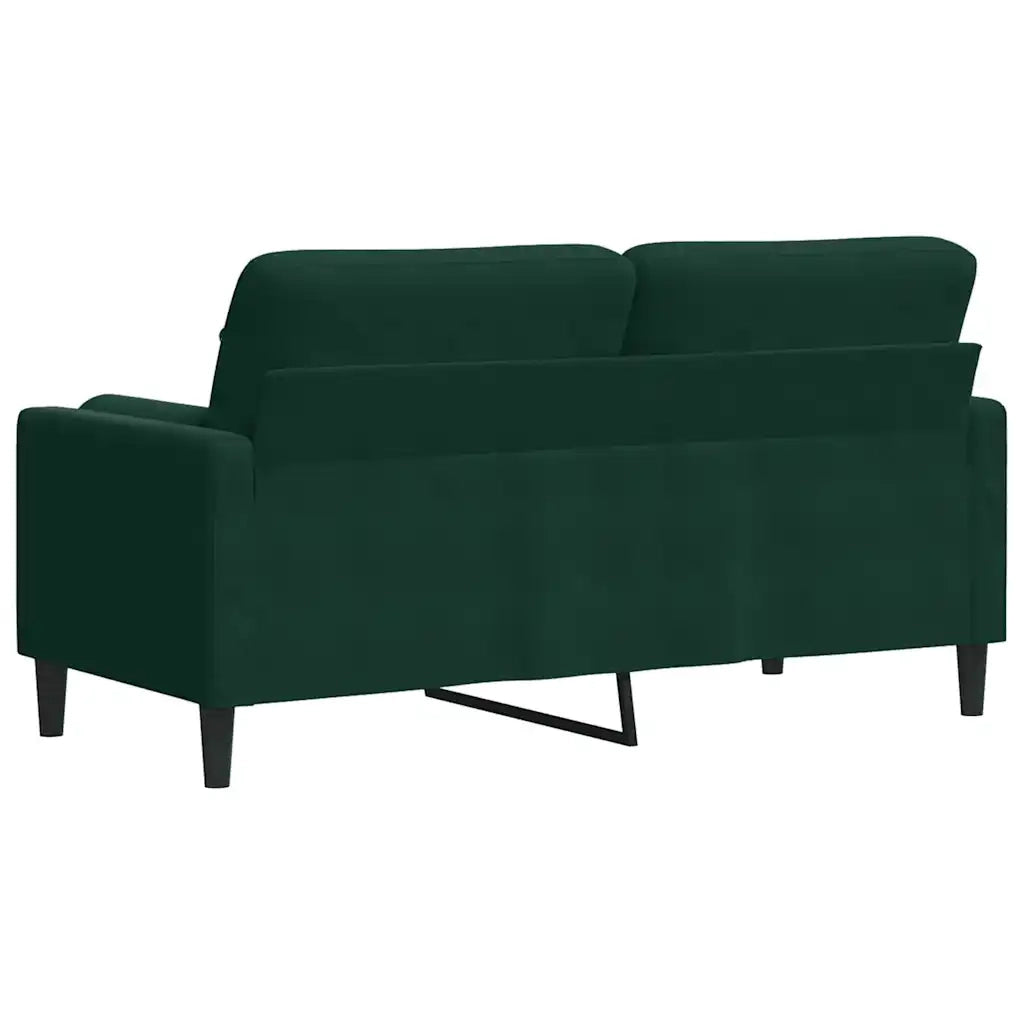 Divano a 2 Posti con Cuscini-Sofa 2 Posti con Cuscini Verde Scuro 140 cm in Velluto 390589