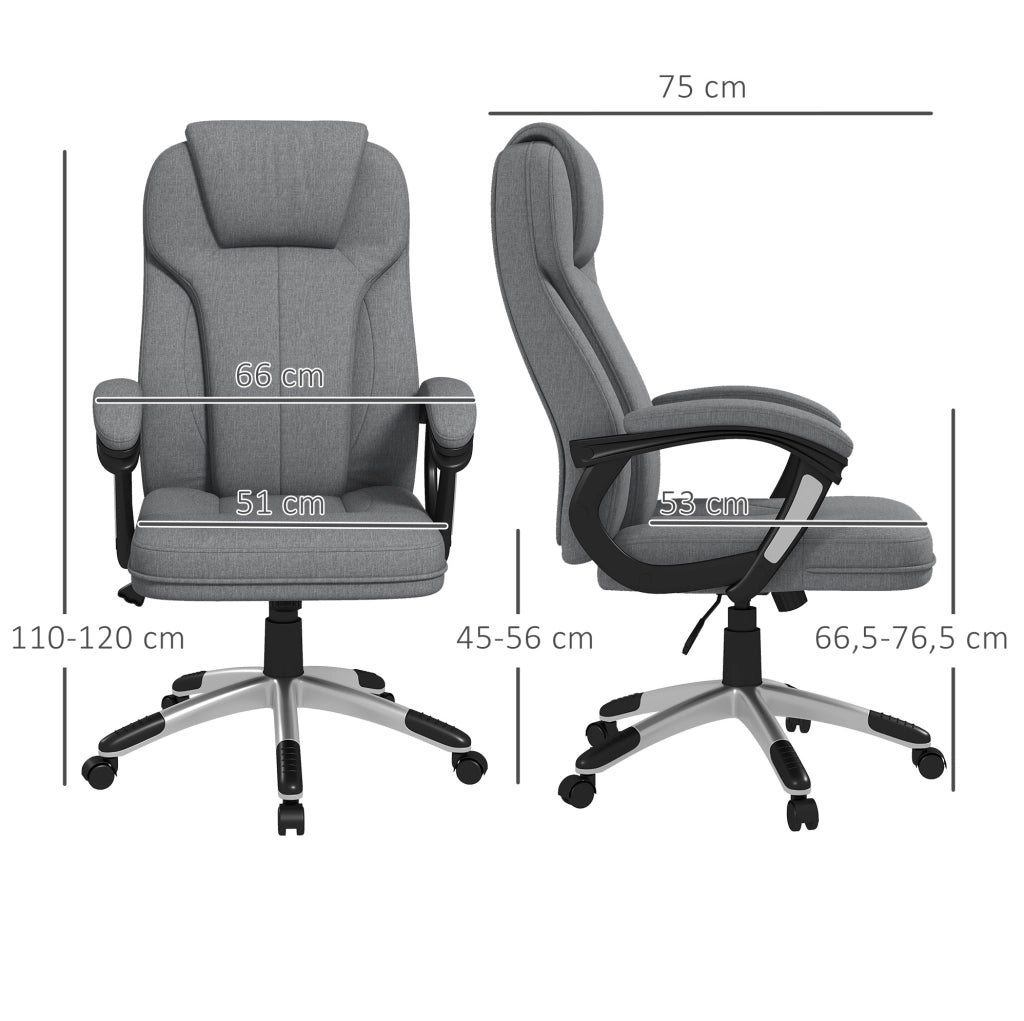 Sedia da ufficio ergonomica grigia regolabile con schienale alto