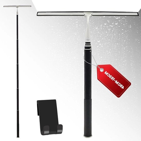 Steel waterschuiver per vloer e doccia, 153 cm, estensibile, nero