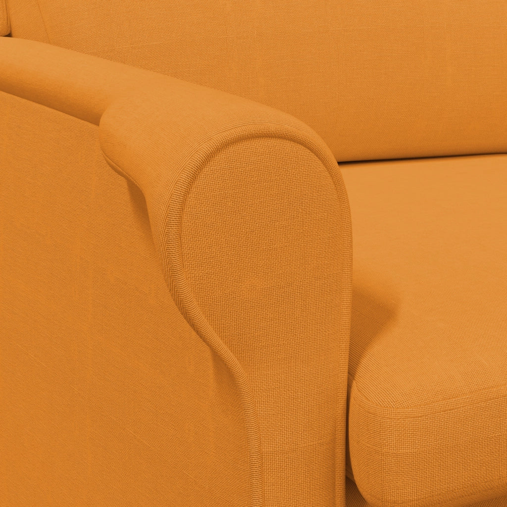 Poltrona Moderna Senape Scuro Tessuto Grande Ergonomica