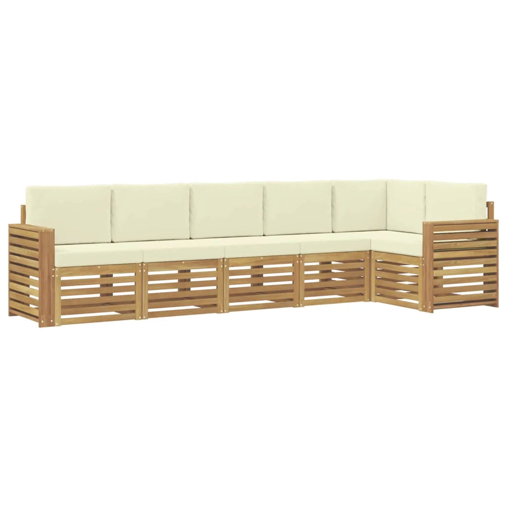 Set di divani da esterno 6 pcs Bianco e Crema 3391920