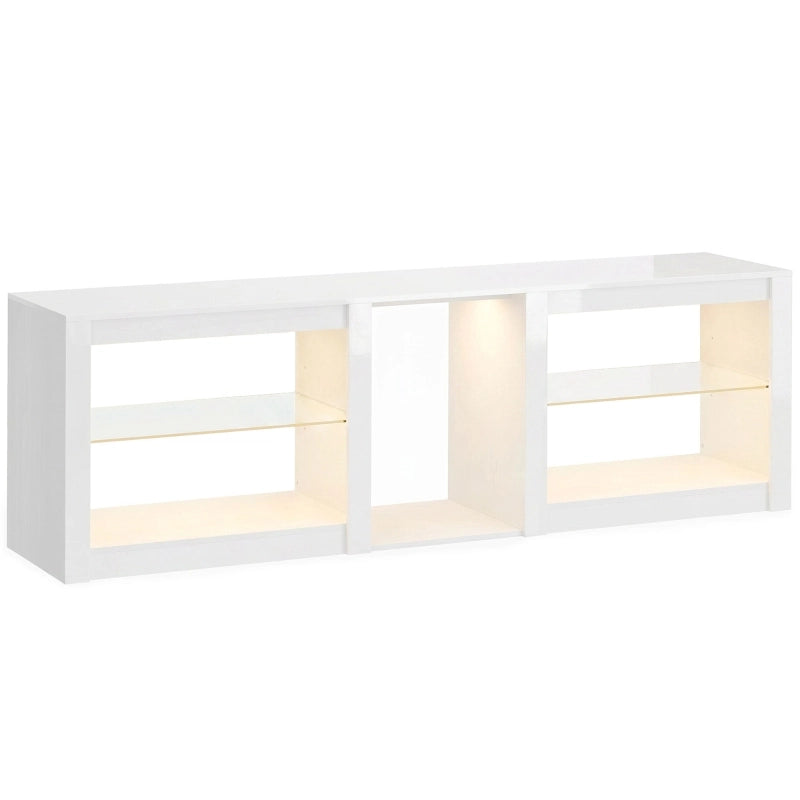 MOBILE TV RGB LED 160 cm Bianco in pannello di legno