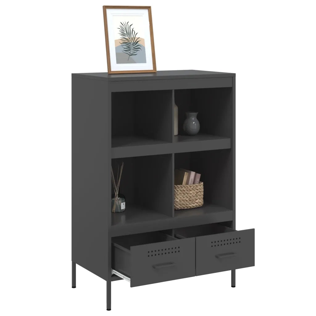 Credenza | Madia | Buffet da pranzo | Armadio da pranzo Nera 68x39x101,5 cm in Acciaio