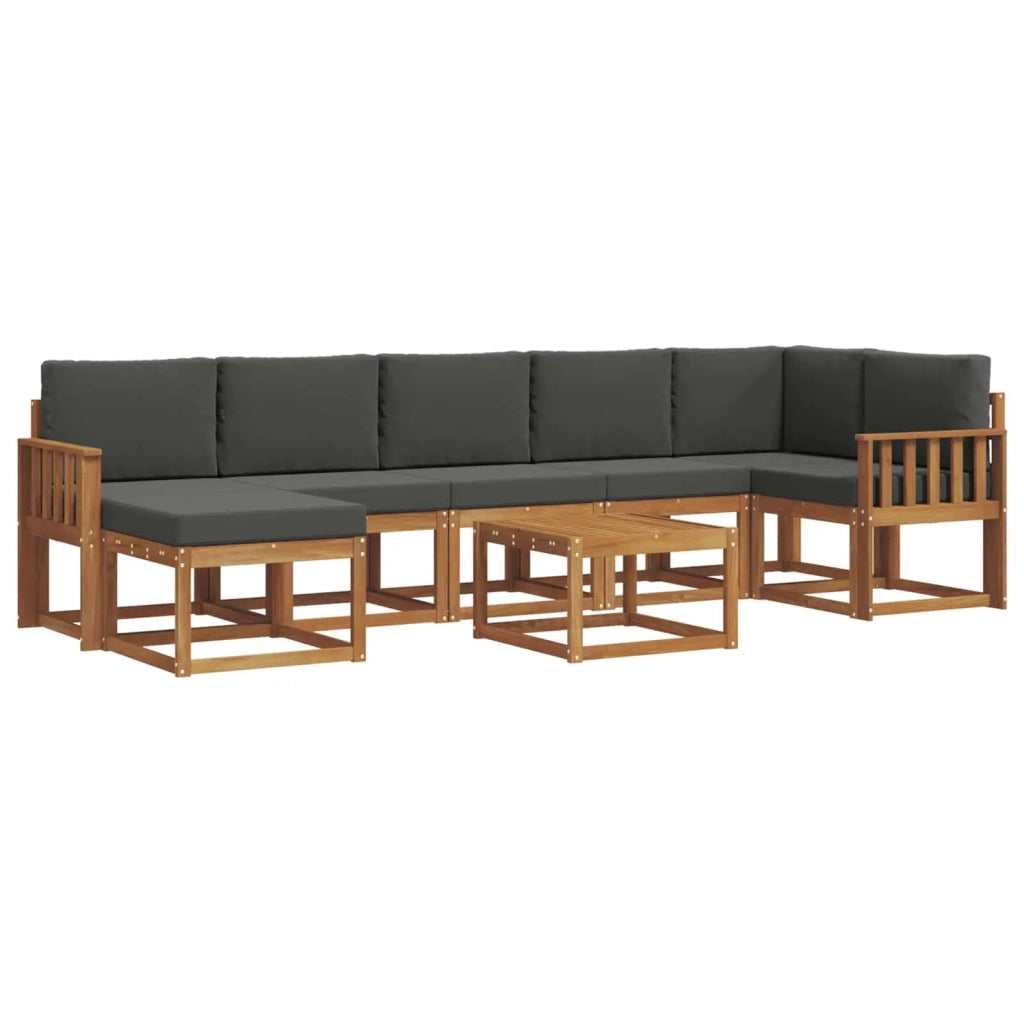 Set di divani da esterno con cuscino 8 pcs Naturale e Antracite 3366740