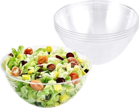 Contenitori in Plastica Transparente - 3000ml - Per Insalate Snack e Patatine - Feste Picnic BBQ Accessori per Lavastoviglie e Asciugatrice