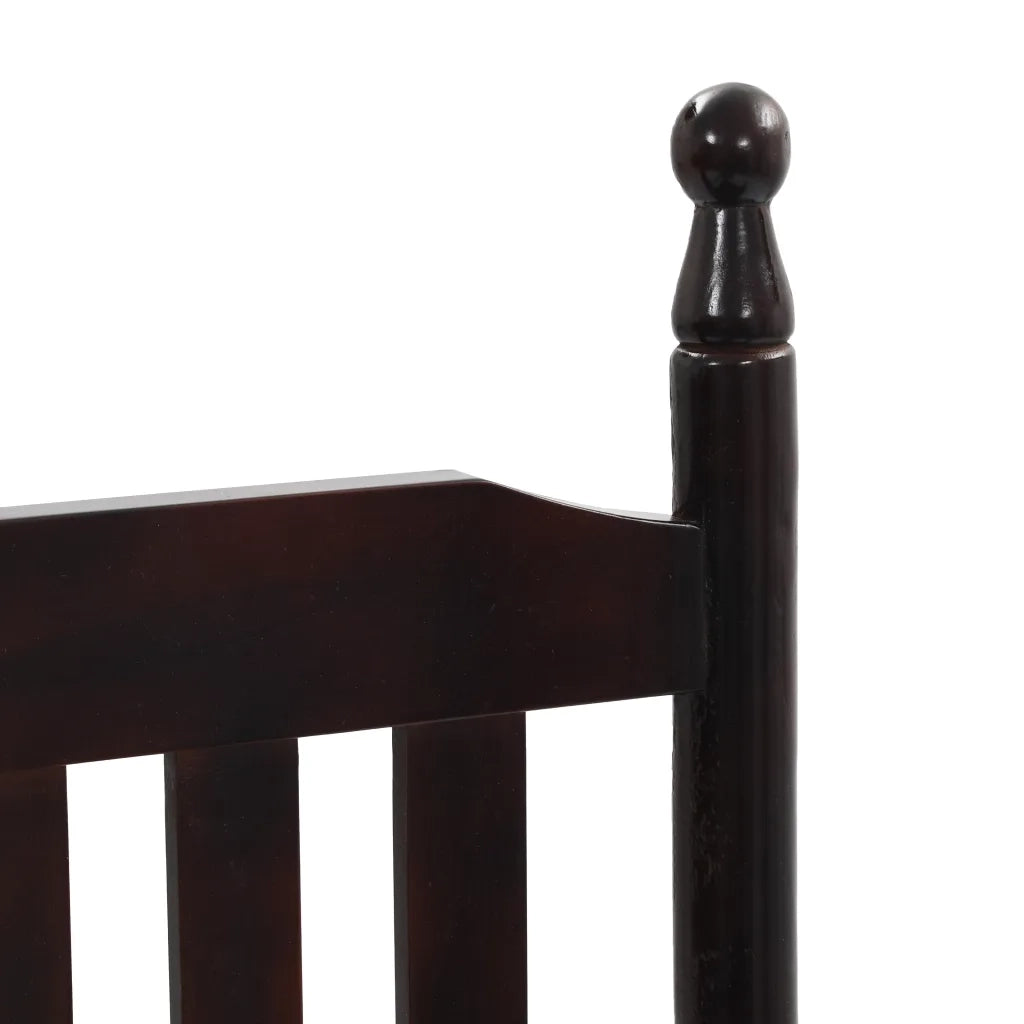 Sedia a Dondolo | Sedia da Giardino | Sedie da Esterno con Seduta Curva Marrone in Legno di Pioppo