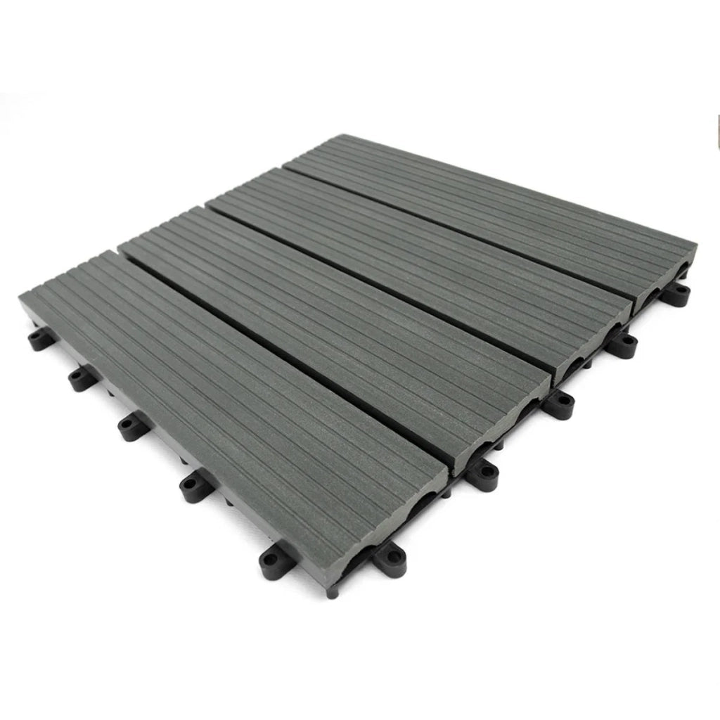 99 x Piastrelle per Pavimenti WPC Esterni 30x30cm 9m2 - Grigio