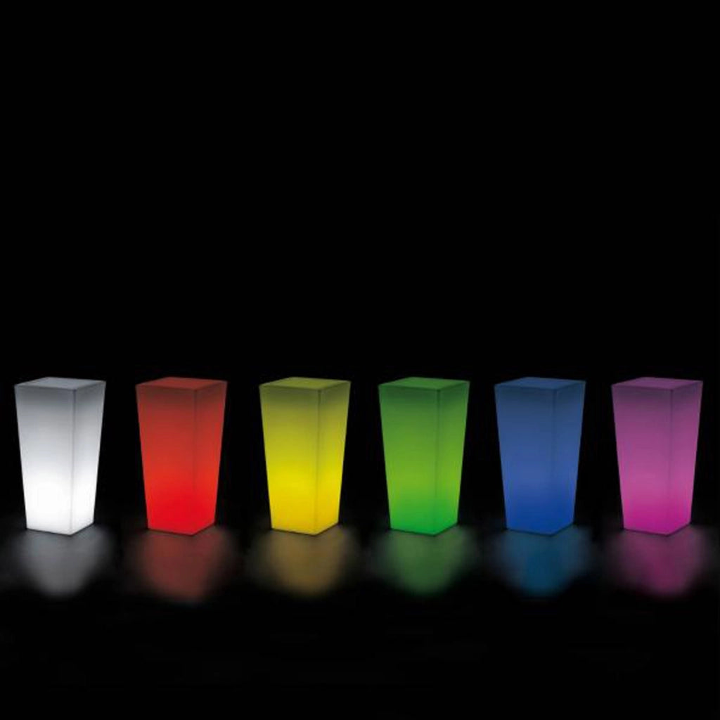 Vaso Agave Quadrato Con Luce Verde H70 33x33Cm