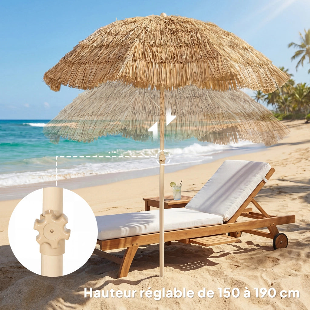 Ombrellone da spiaggia inclinabile ¨C zephmum ¨C 185 cm, kaki