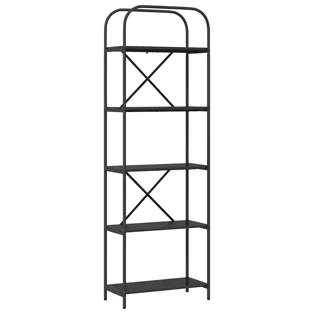 Libreria-Scaffale per Libri-Mobile di Stoccaggio Rovere Nero 60 x 30 x 183 cm Legno multistrato 329817