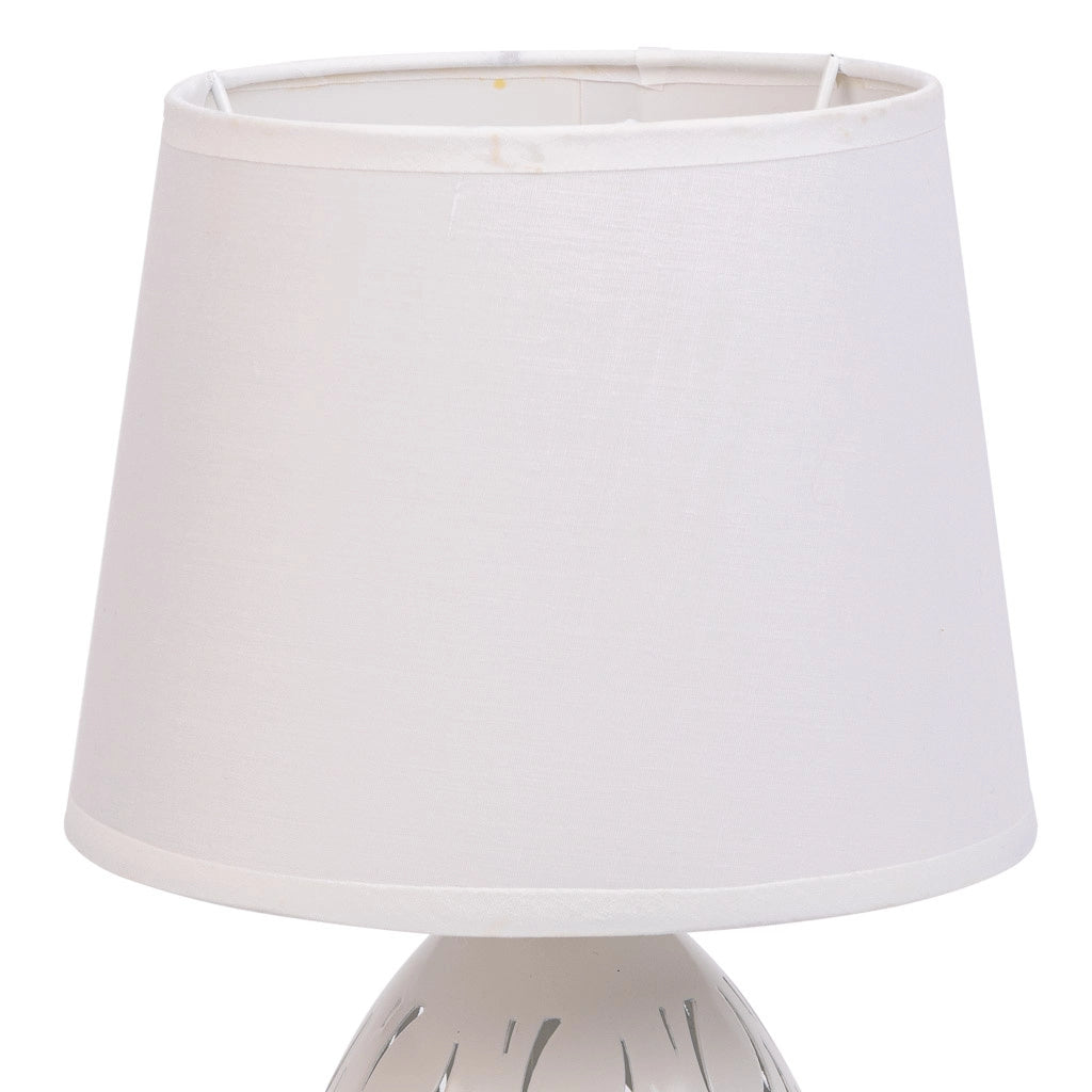 Lampada da tavolo in metallo bianco 18x18x31h