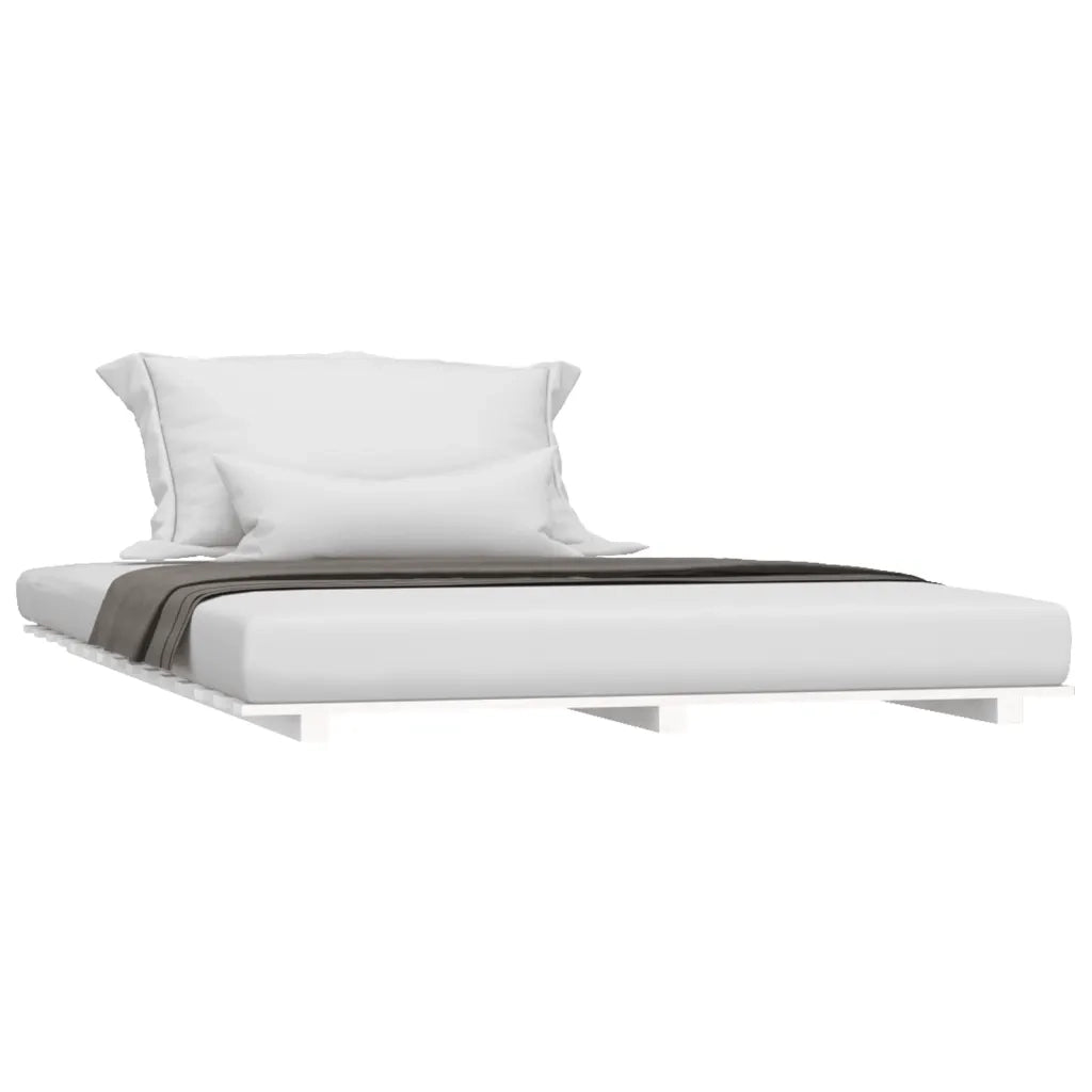 Letto senza Materasso Bianco 140x190 cm Legno Massello di Pino 824604