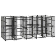 Cuccia/gabbia/recinto/zaino per cani da esterno acciaio 9,22 m² nero 02_0041887