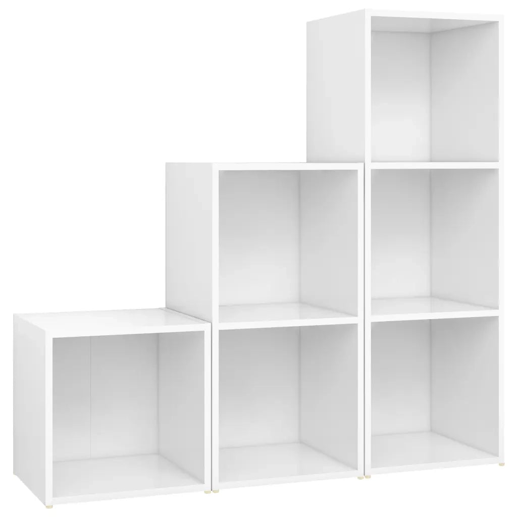 Set Mobili Porta TV 3 pz Bianco in Legno Multistrato 3080078