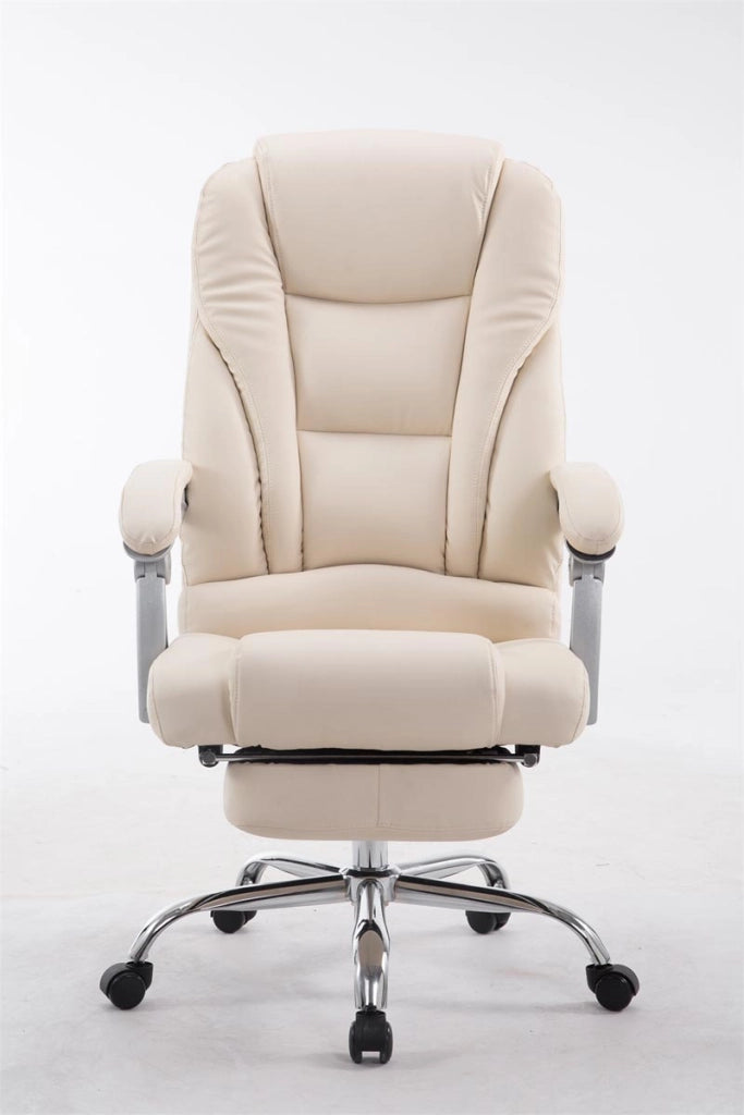 Sedia da ufficio Pacific in similpelle crema