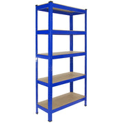 6 Scaffali in Acciaio Senza Bulloni T-Rax Blu Larghi 75cm per Magazzino e Box