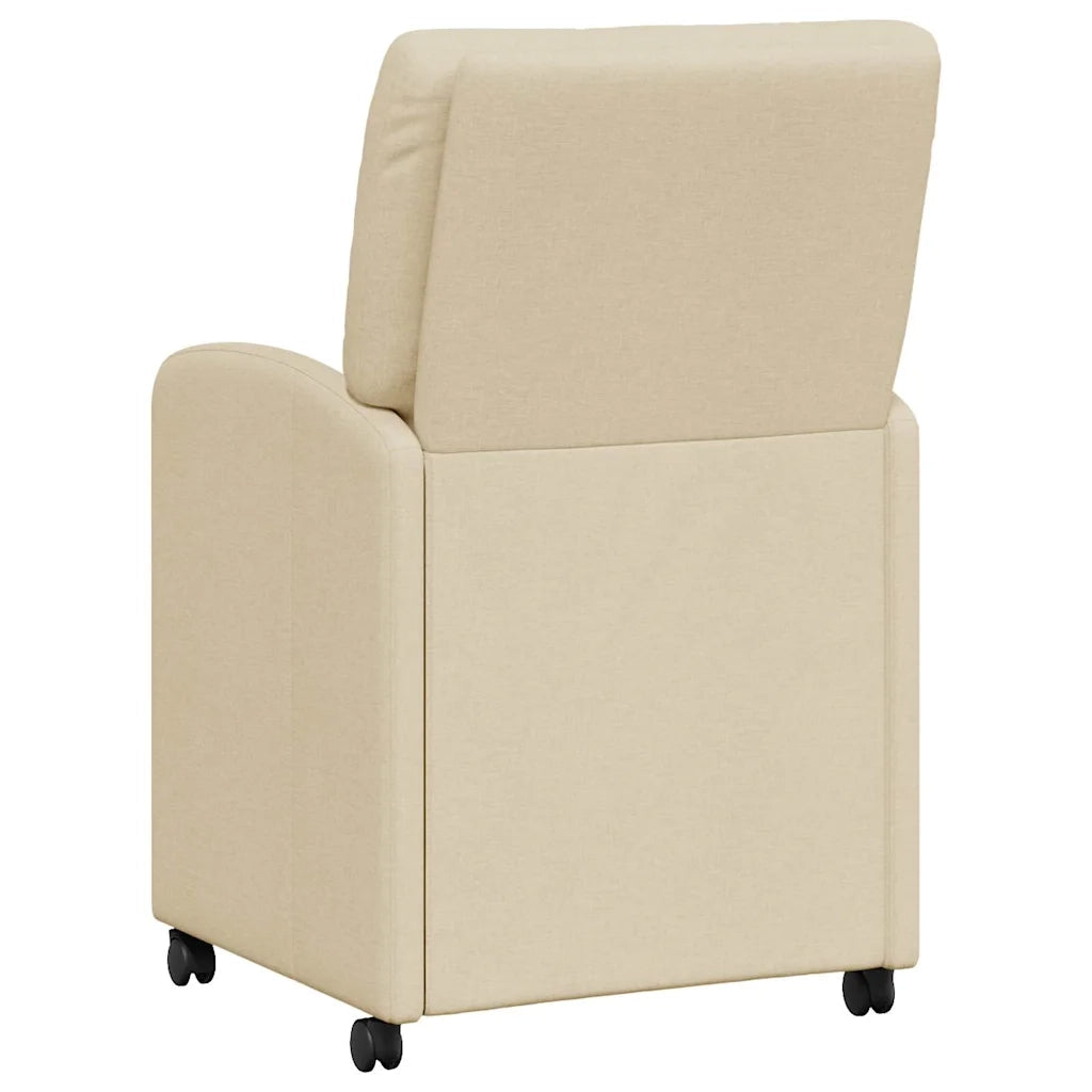Sedie da Pranzo con Ruote 2 pcs Crema 57 x 67 x 95 cm Tessuto 42017854