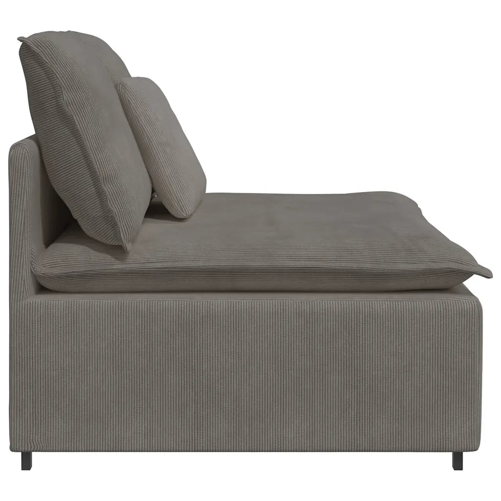Modulo Centrale Divano Modulare con Cuscini Grigio Chiaro 100cm 4104437