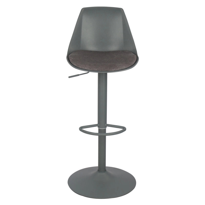 Set di 2 Sgabelli Samuel In Pp E Cuscino In Tessuto Grigio Scuro