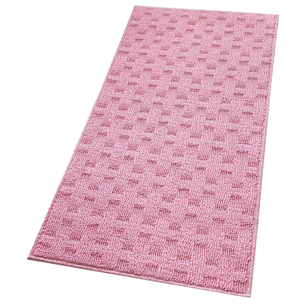 Tappeto Bagno Morbido Assorbente Antiscivolo 3D Intrecciato Scendiletto Lavabile 45x75 Cm Rosa