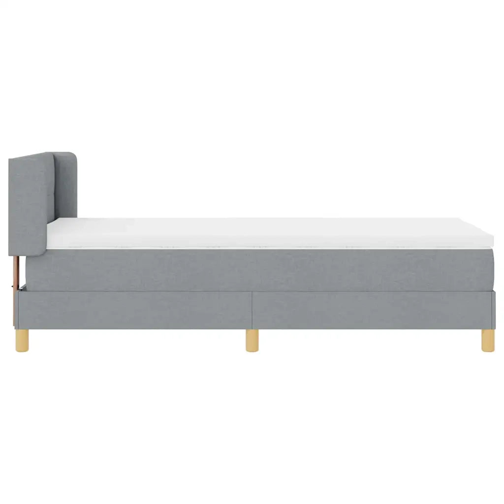 Letto a molle con testiera Grigio chiaro 200 x 80 cm Tessuto 3341258