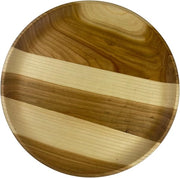 Scaletta da servizio in legno di noce rustico - piatto rotondo in legno per snack, piatto per formaggio, piatto per frutta - candelabro - (30 cm | 118 pollici)
