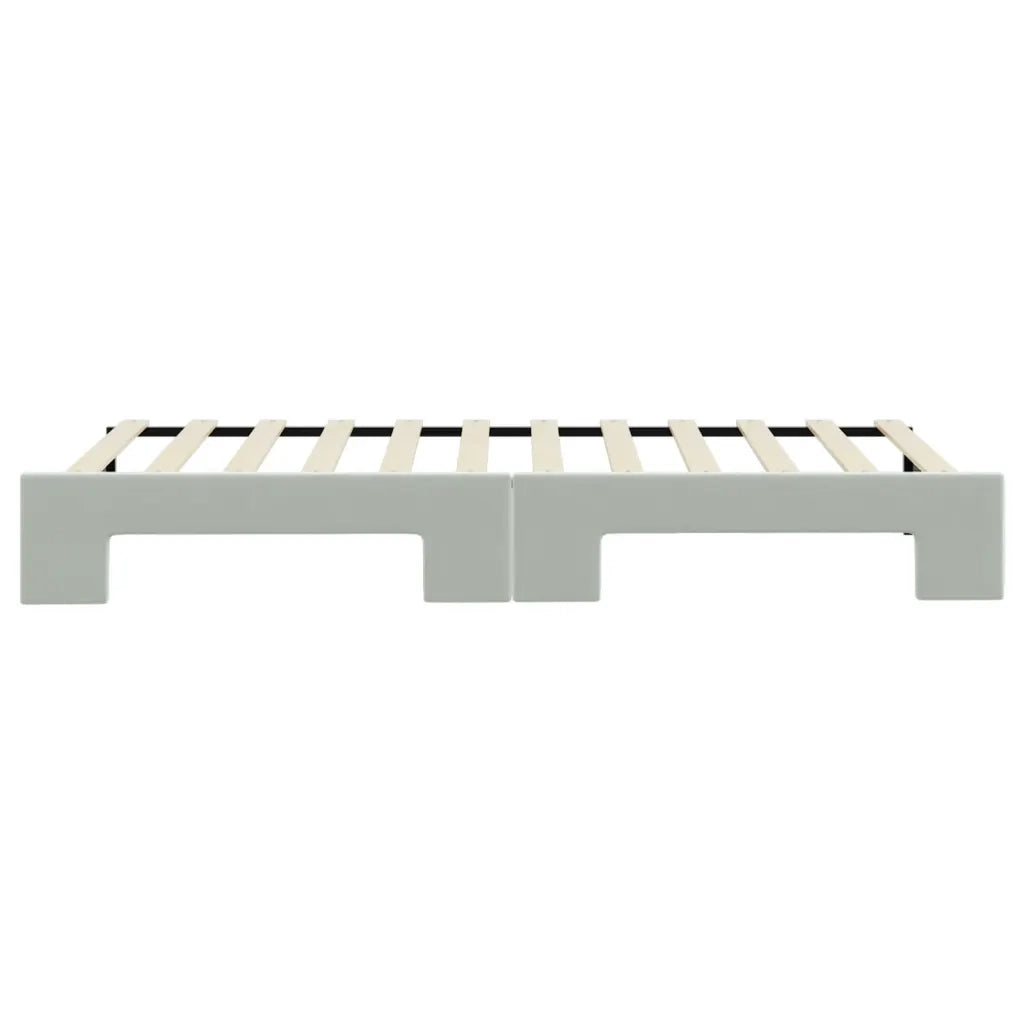 Divano Letto con Letto Estraibile Grigio Chiaro 80x200 Velluto