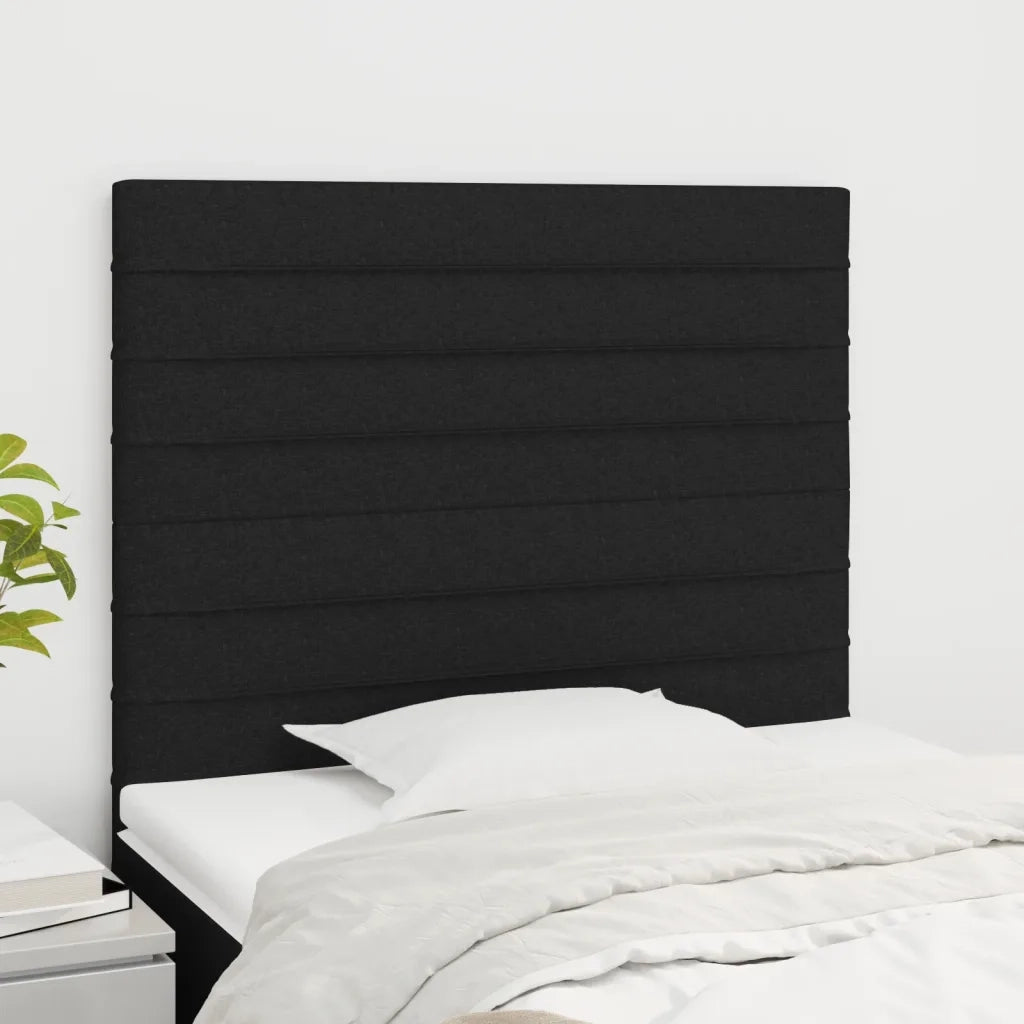 Testiera-Testata-Testiera Decorativa Nera 80x5x118/128 cm Tessuto 310463