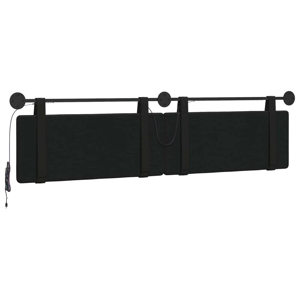 Testiera sospesa Con luce LED Nero Similpelle 3424266
