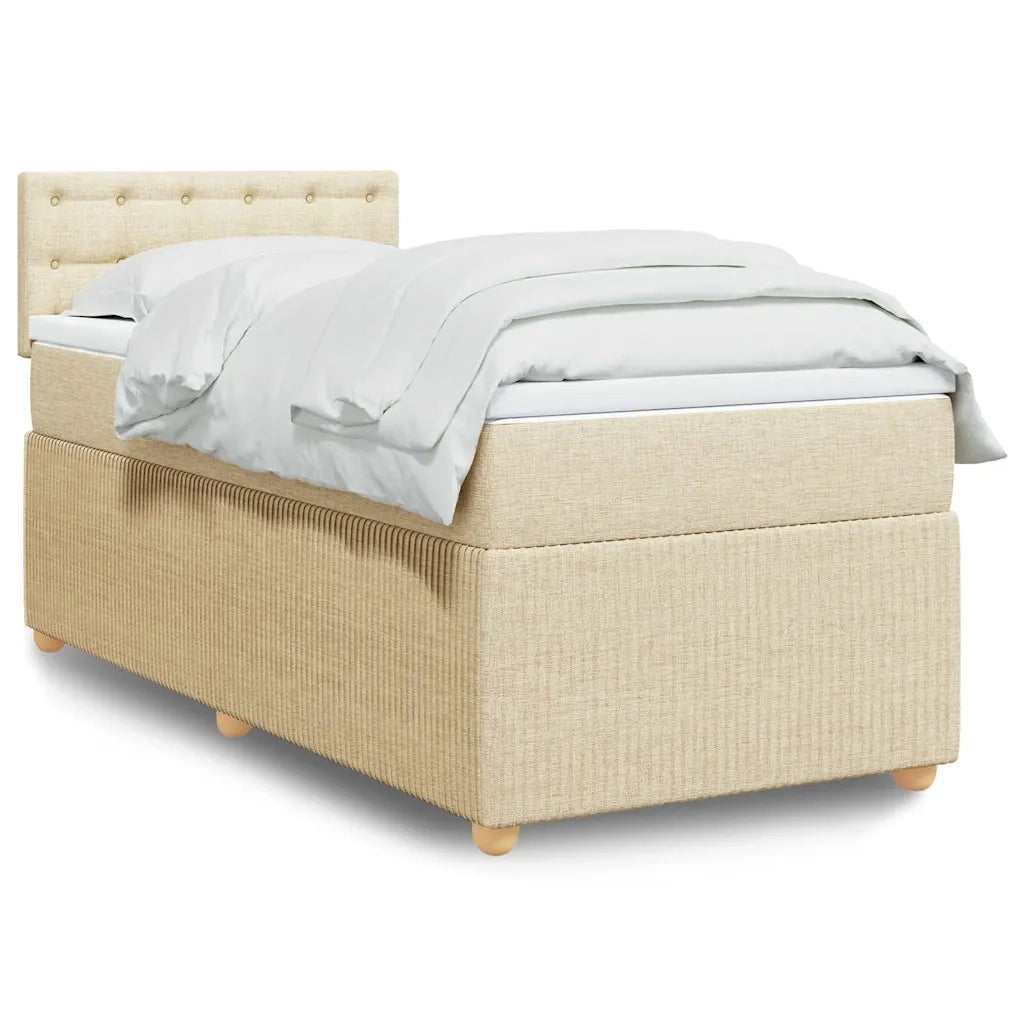 Giroletto a Molle con Materasso Crema 90x190 cm in Tessuto