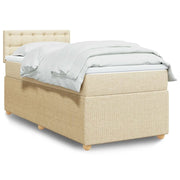 Giroletto a Molle con Materasso Crema 90x190 cm in Tessuto