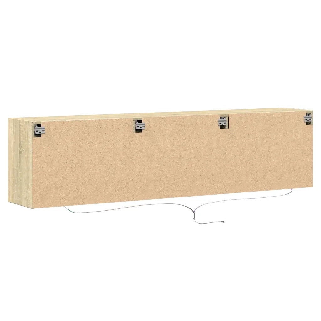 Mobile TV a Parete con LED Rovere Sonoma 180x31x45 cm
