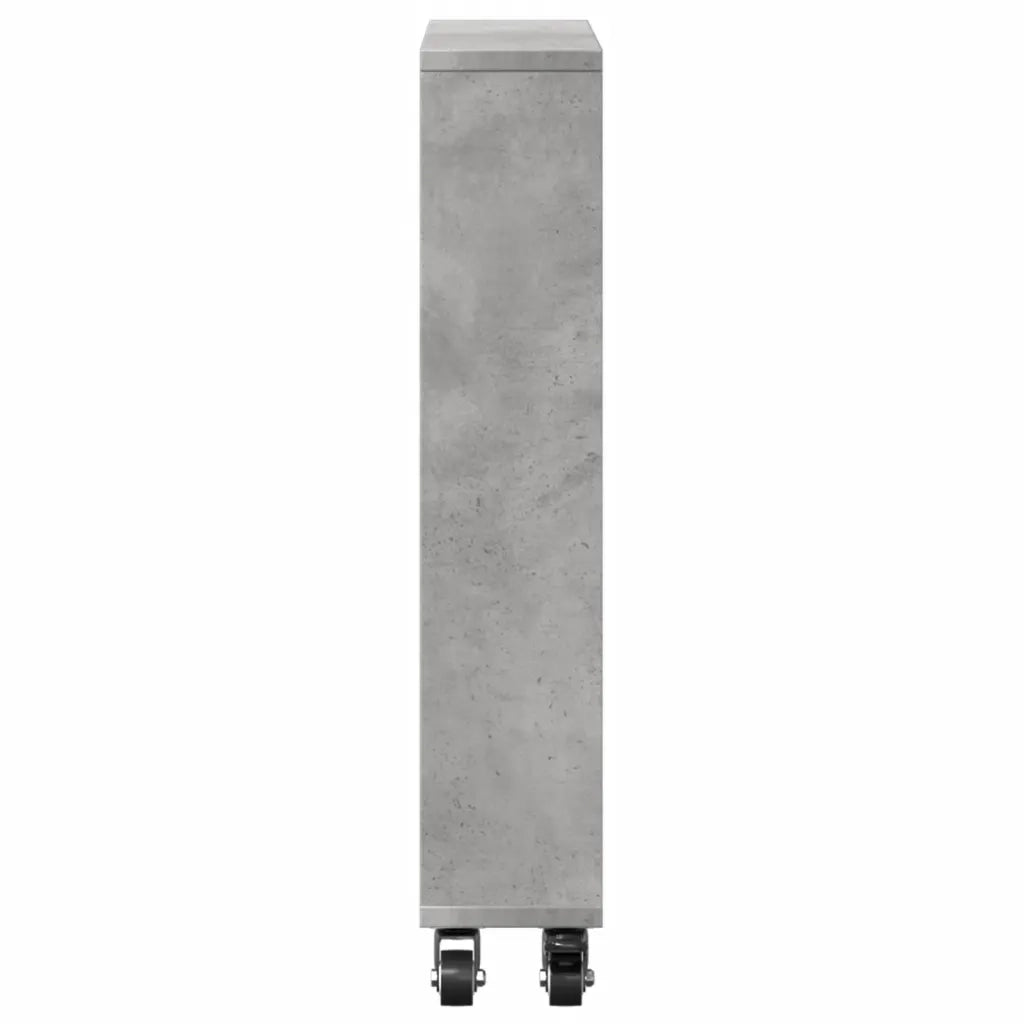 Carrello Stretto Grigio Cemento 48x13x68 cm in Truciolato