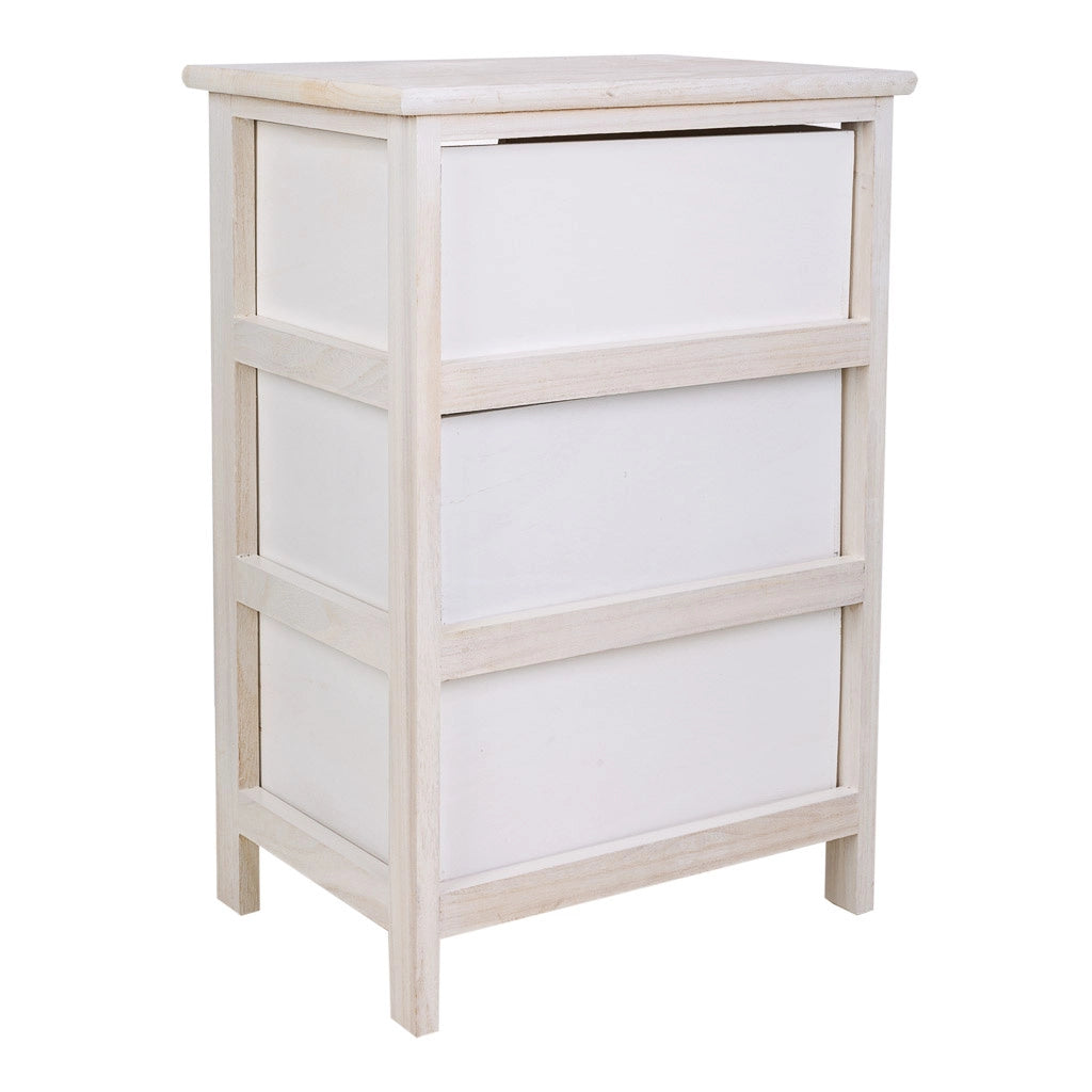 Cassettiera in legno bianco 40x29x58h