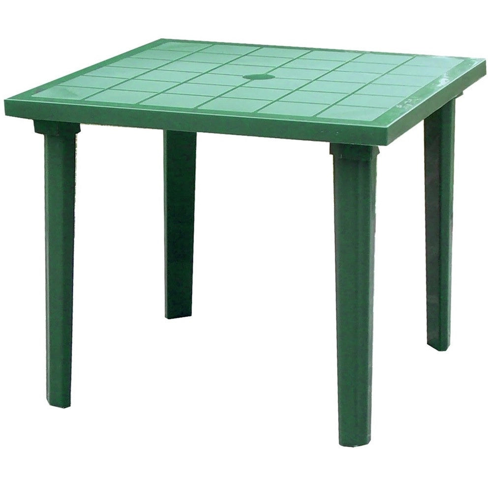 Trade Shop - Tavolo Da Giardino Quadrato Weekend Verde 80x80cm In Plastica Arredo Esterno 016300 -