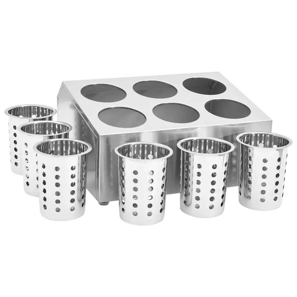 Portaposate con 6 Inserti Quadrato in Acciaio Inox CFW3881229