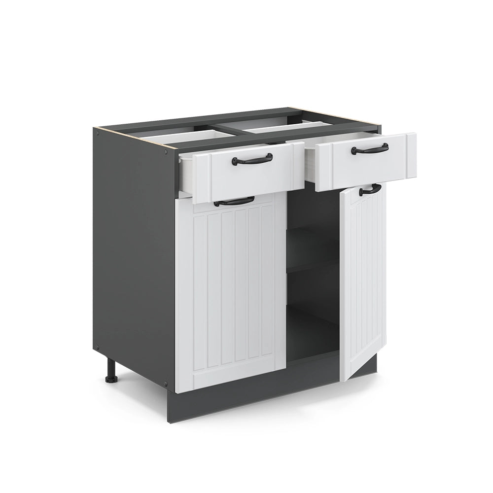 Vicco Mobiletto base per cucina Bianco casa di campagna 80 cm senza piano di lavoro