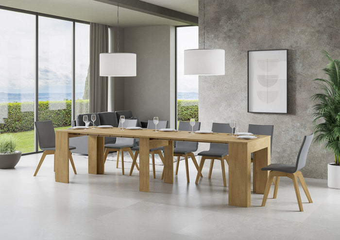 Consolle Allungabile in Legno H78x49x90/307cm Extra Quercia Classica